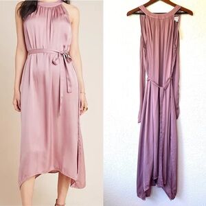 NWT Anthropologie Velvet by graham and spencer Camilla halter midi dress pink M